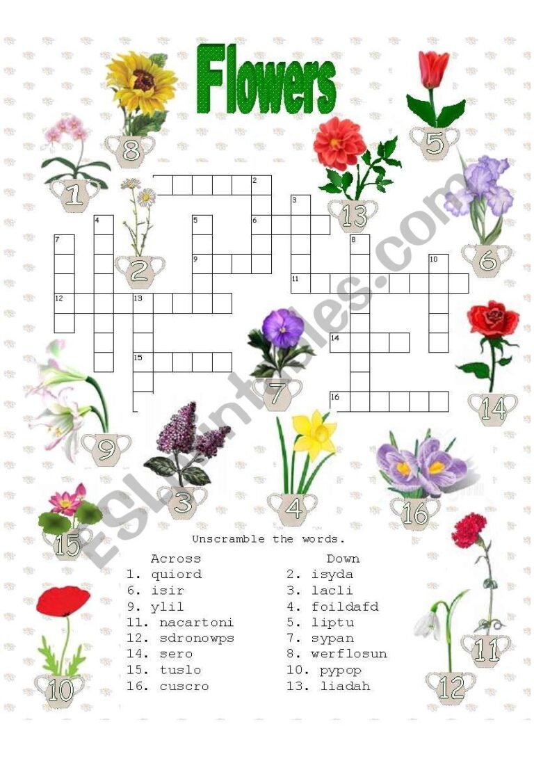 Fall Flowers Crossword