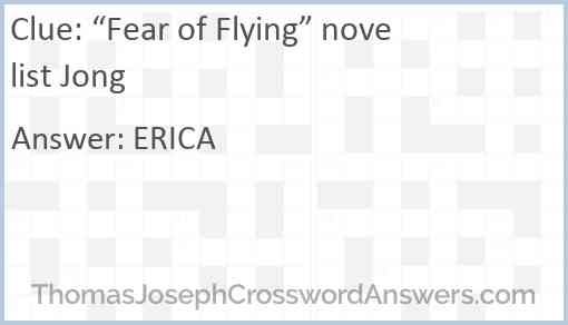  Fear Of Flying Novelist Jong Crossword Clue 