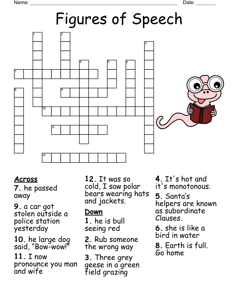 Figures Of Speech Crossword WordMint