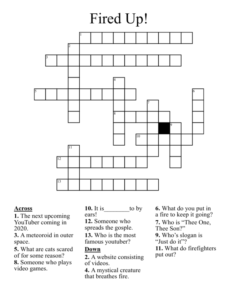 Fired Up Crossword WordMint