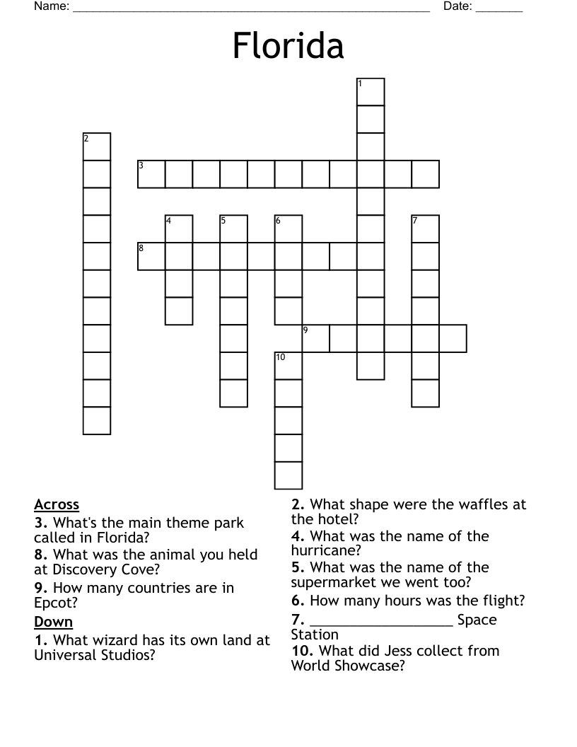 Florida Crossword WordMint