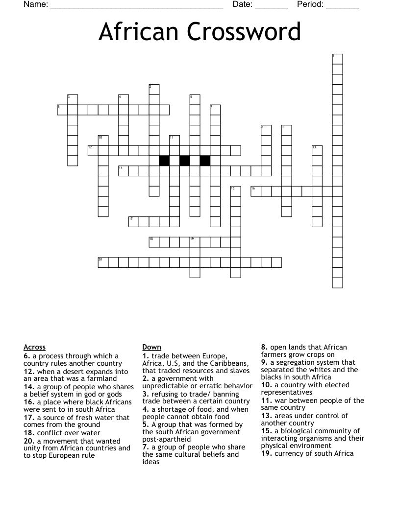 Free Easy South African Crossword Puzzles Printable S Vrogueco Free