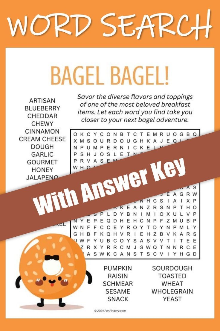 Free Printable Bagel Word Search Puzzle In 2024 Bagel Food Words