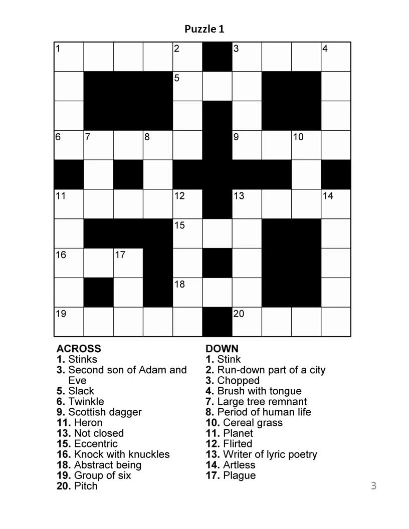 Free Printable Crosswords Medium Difficulty Printable JD