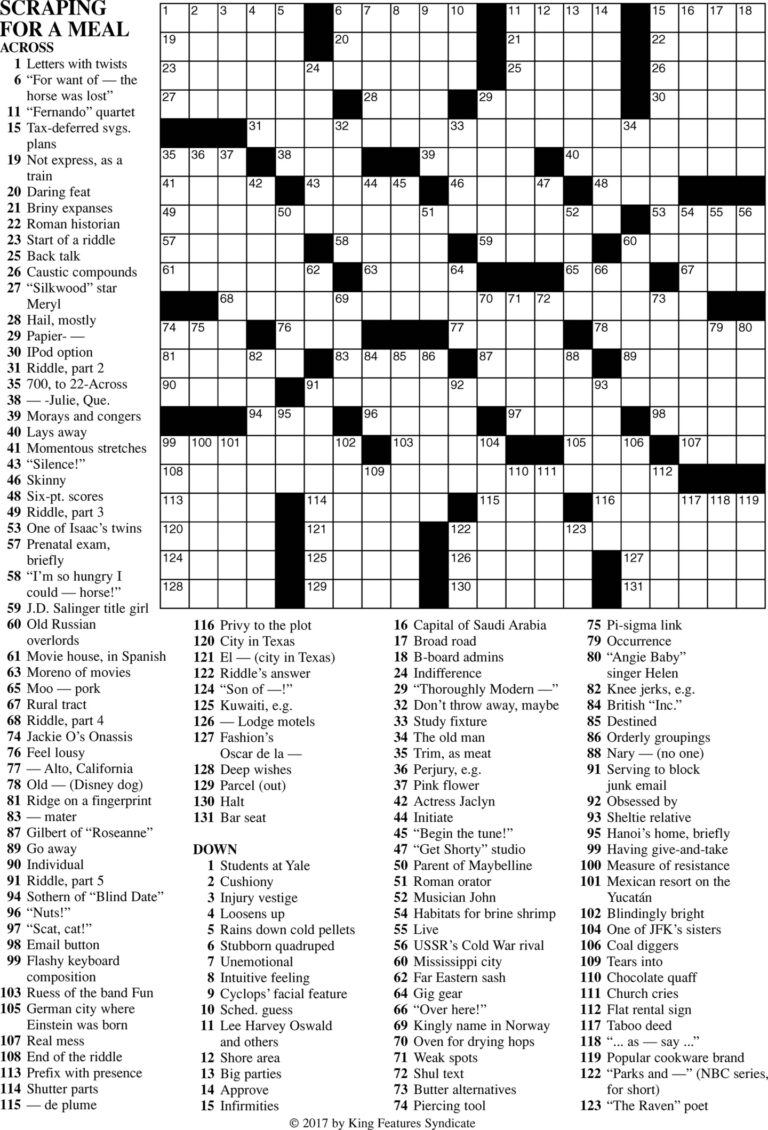 Free Printable Frank Longo Sunday Crossword Puzzles Premier Printable 