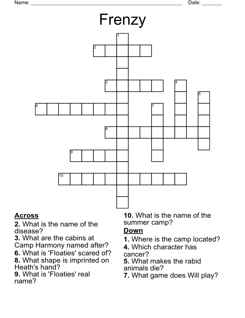 Frenzy Crossword WordMint