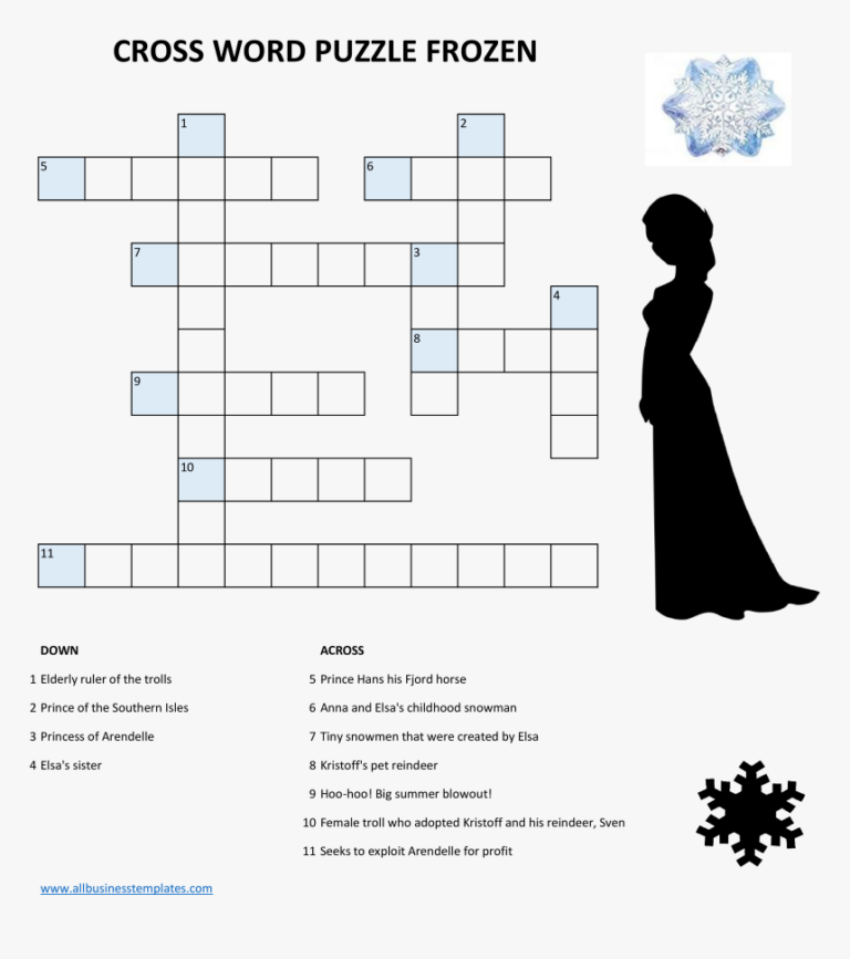 Frozen Crossword Puzzle Main Image Disney Frozen Crossword Puzzles 