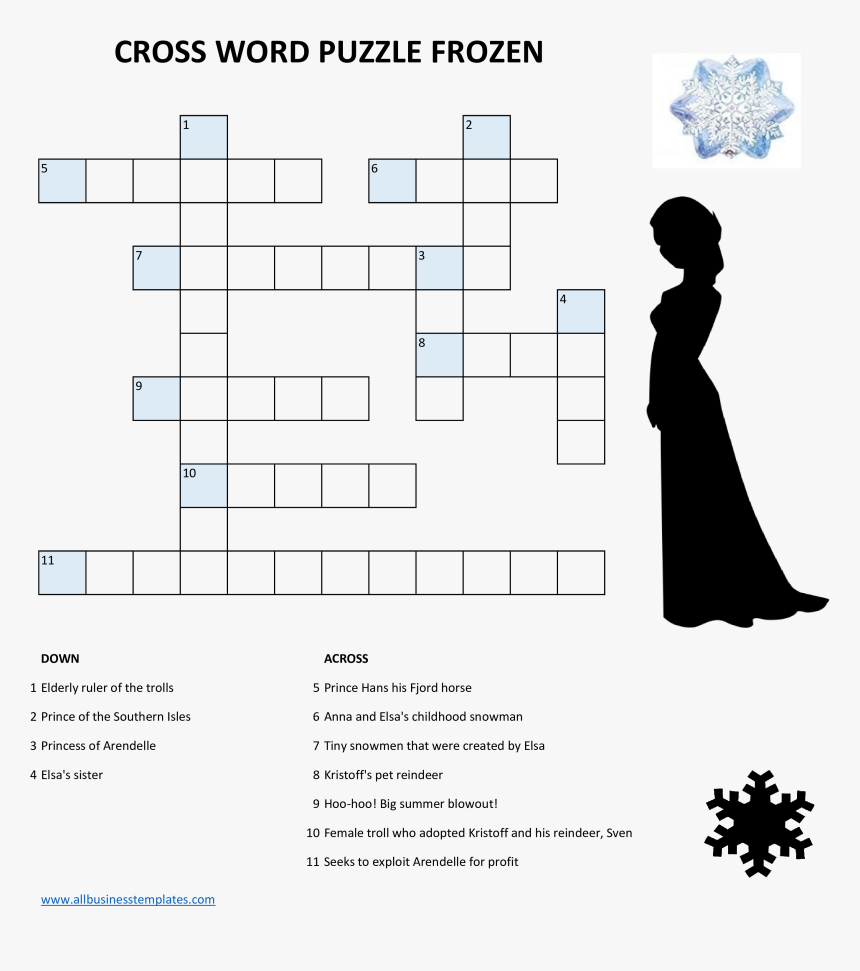 Frozen Crossword Puzzle Main Image Disney Frozen Crossword Puzzles