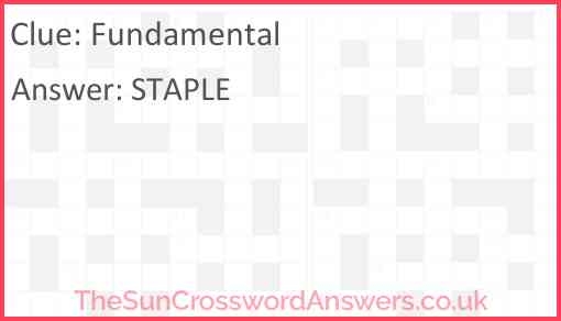 Fundamental Crossword Clue TheSunCrosswordAnswers co uk