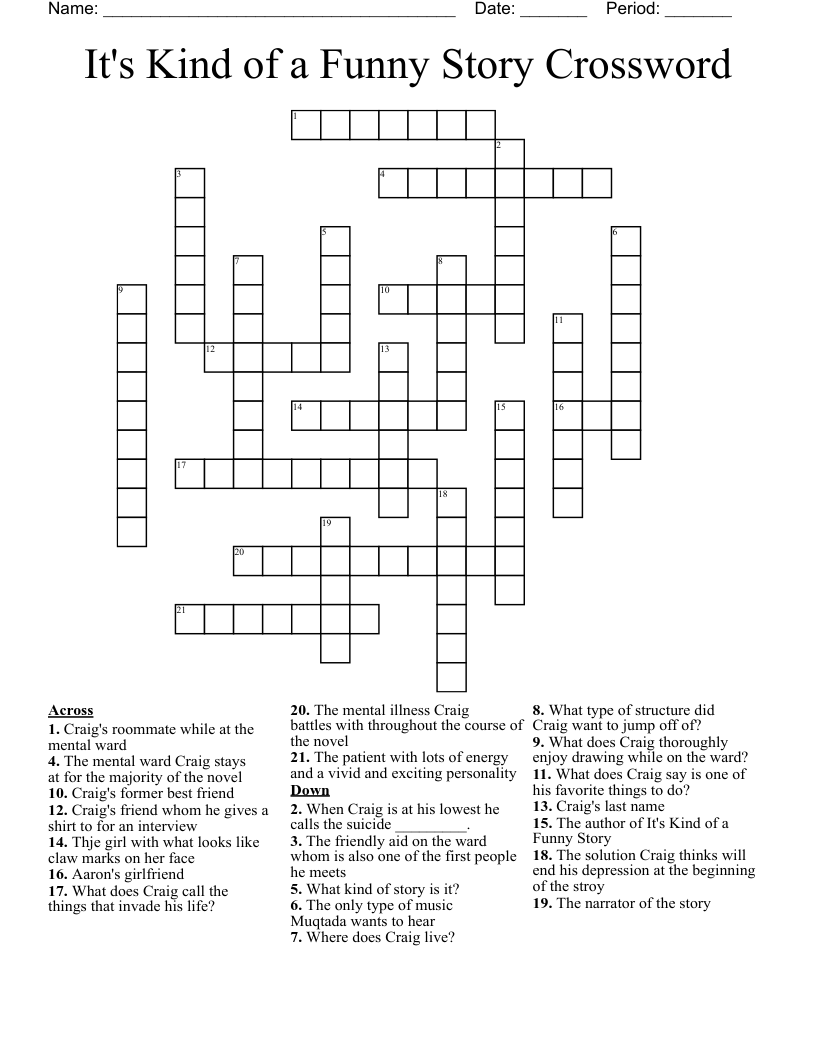 Funny Crossword Puzzles Printable