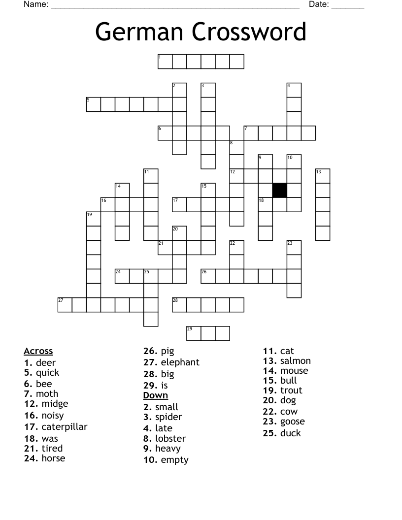 German Crossword WordMint