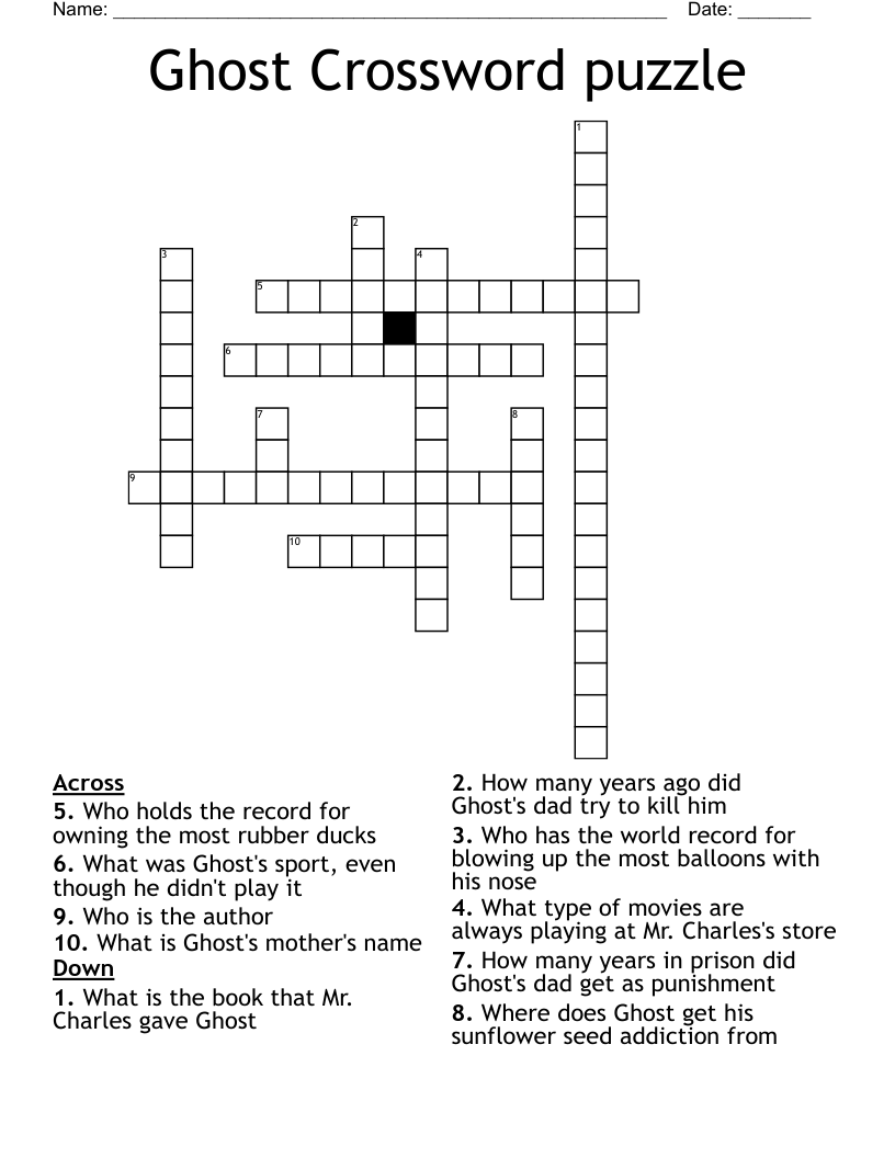 Ghost Crossword Puzzle WordMint