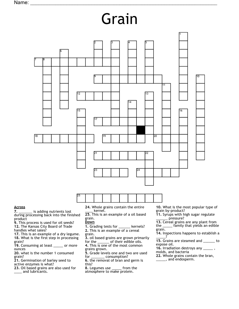 Grain Crossword WordMint