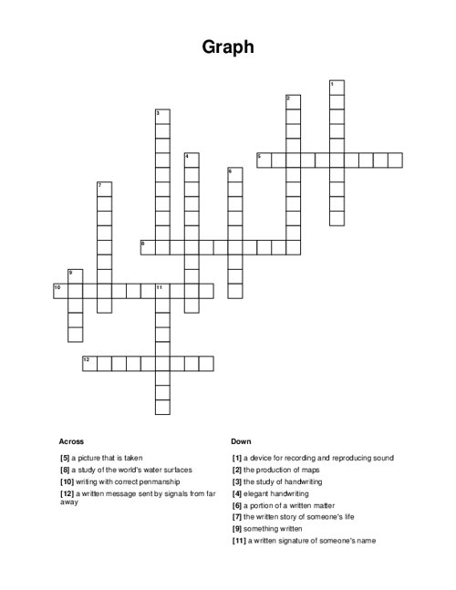 Graph Crossword Puzzle