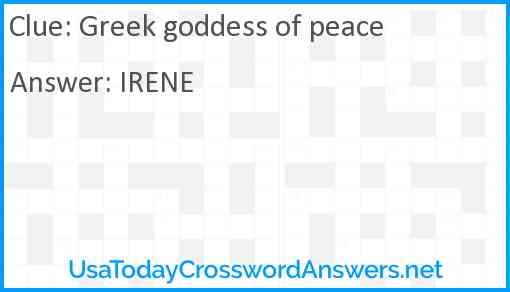 Greek Goddess Of Peace Crossword Clue UsaTodayCrosswordAnswers