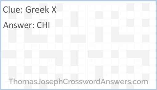 Greek X Crossword Clue ThomasJosephCrosswordAnswers