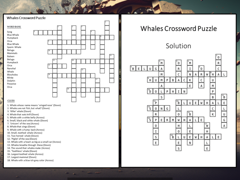 Group Of Whales Crossword