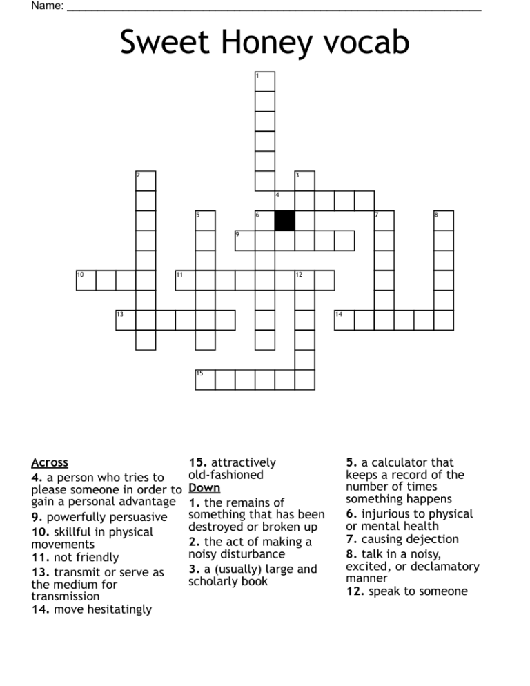 Honey Based Beverage Crossword