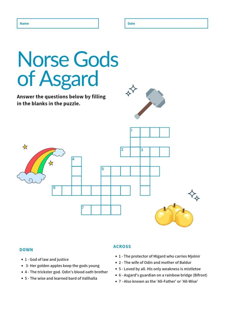 Learn About The Norse Gods Of Asgard In This Fun And Simple Crossword 