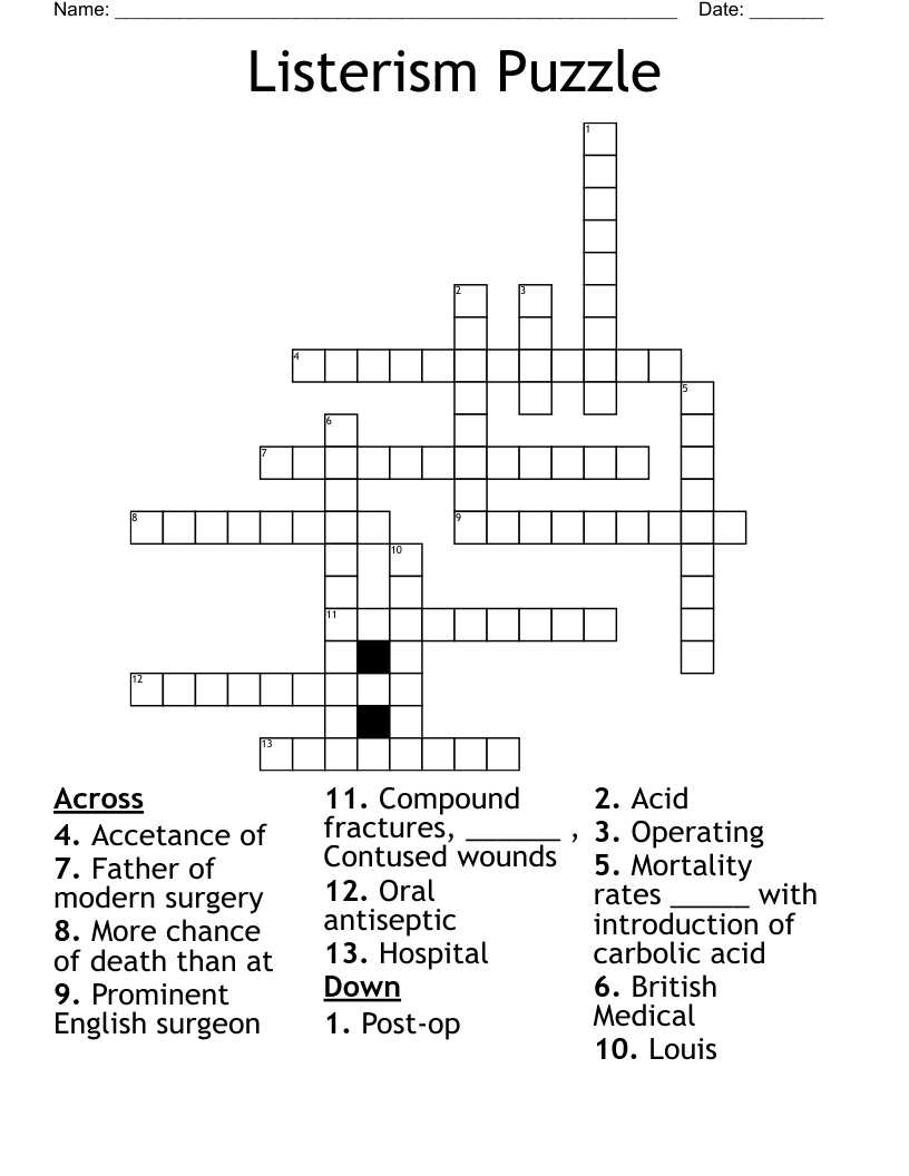 Listerism Puzzle Crossword WordMint