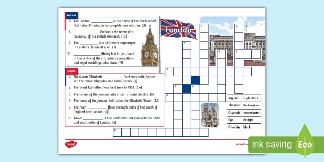 London Crossword Twinkl KS2 teacher Made Twinkl