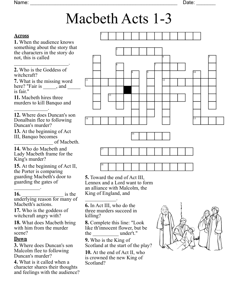 Macbeth Crossword Puzzle Printable