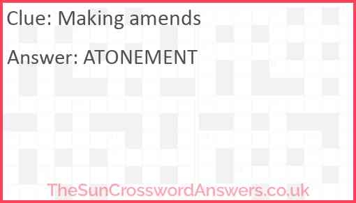 Making Amends Crossword Clue TheSunCrosswordAnswers co uk