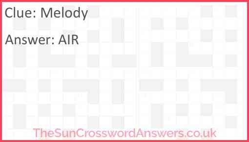 Melody Crossword Clue TheSunCrosswordAnswers co uk