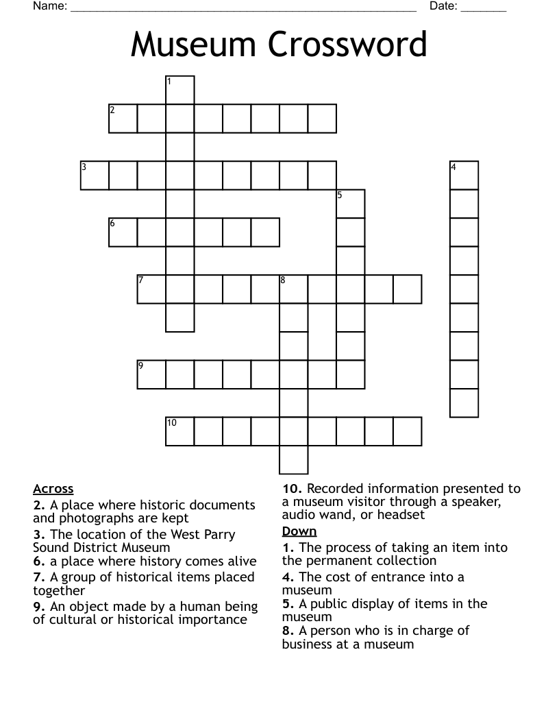 Museum Crossword WordMint