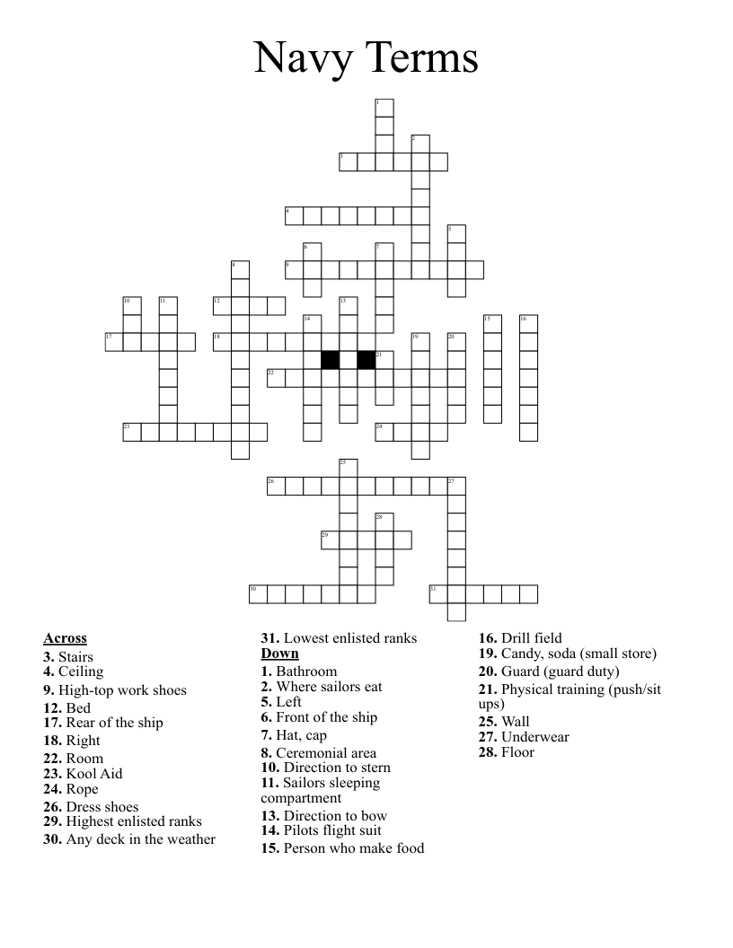 Naval Petty Officer Crossword Prntbl concejomunicipaldechinu gov co