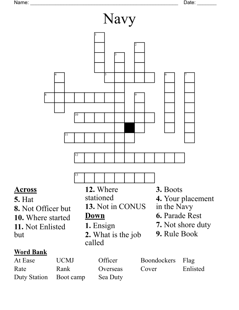 Naval Petty Officer Crossword Prntbl concejomunicipaldechinu gov co