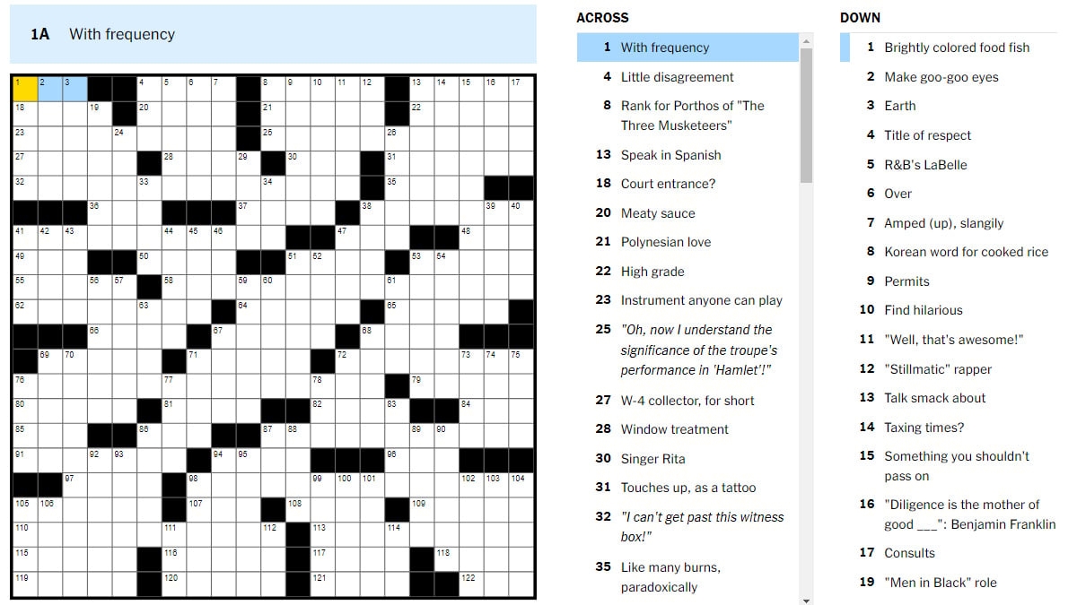 NYT Crossword December 21 2024 Answers 12 21 24 Try Hard Guides