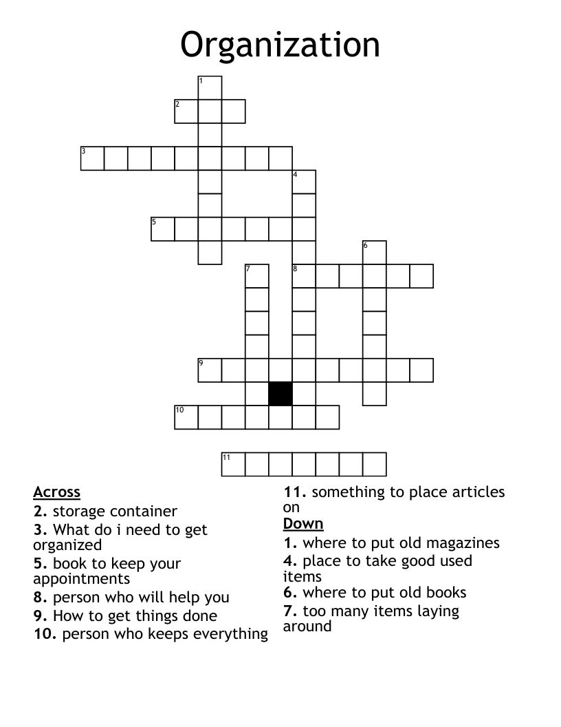 Organization Crossword WordMint