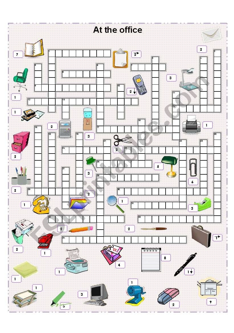 Out Of Office Crossword Prntbl concejomunicipaldechinu gov co