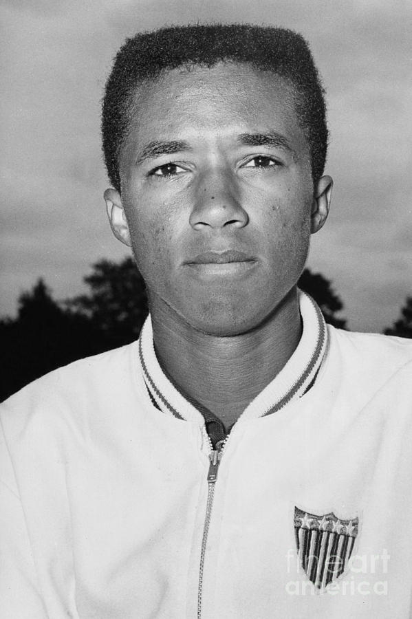 Portrait Of Tennis Great Arthur Ashe 1965 Photograph By William Jacobellis