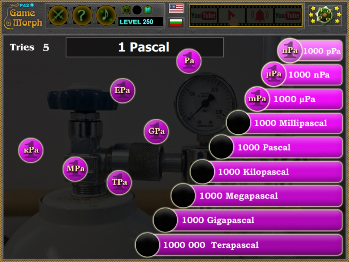 Pressure Units Puzzle Physics Learning Game