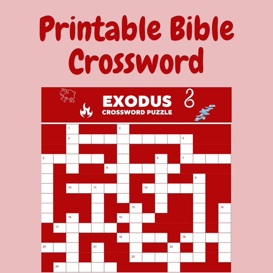 Printable Bible Trivia Crossword Puzzle Exodus Etsy