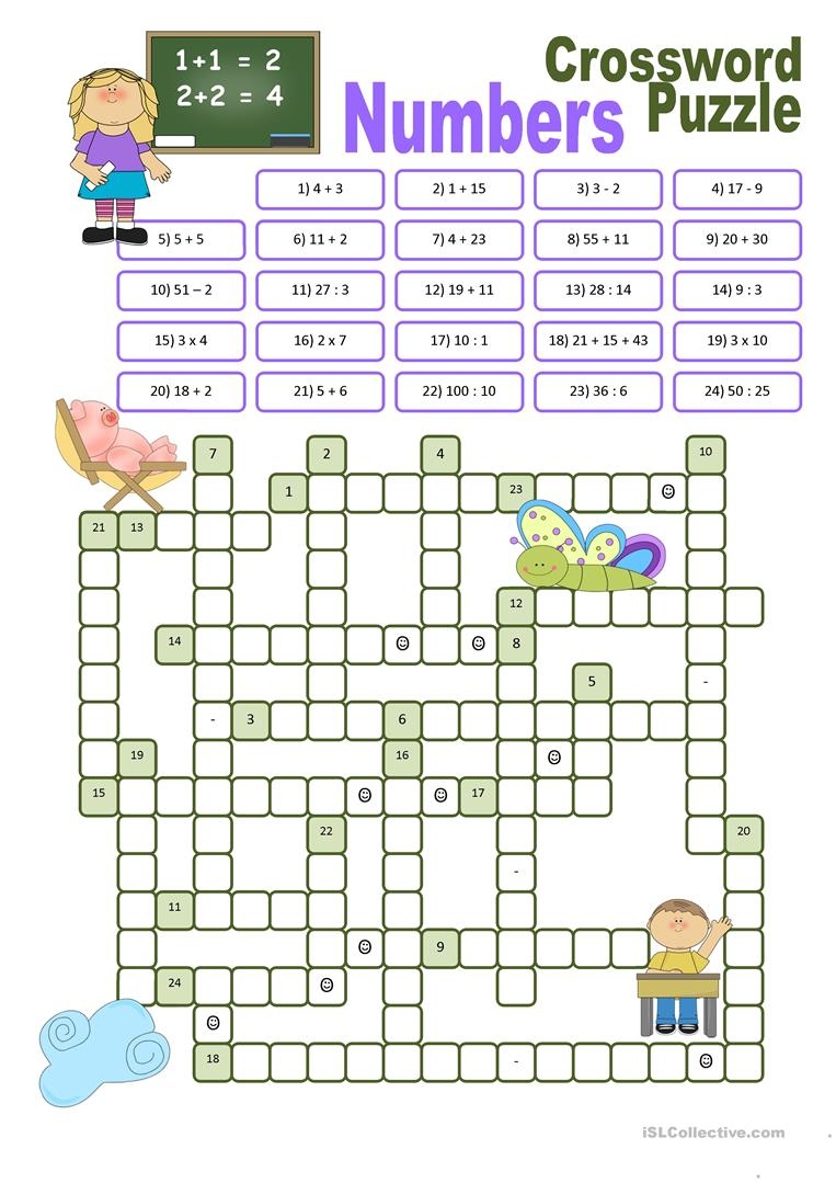 Printable Crossword Number Puzzles Printable Crossword Puzzles