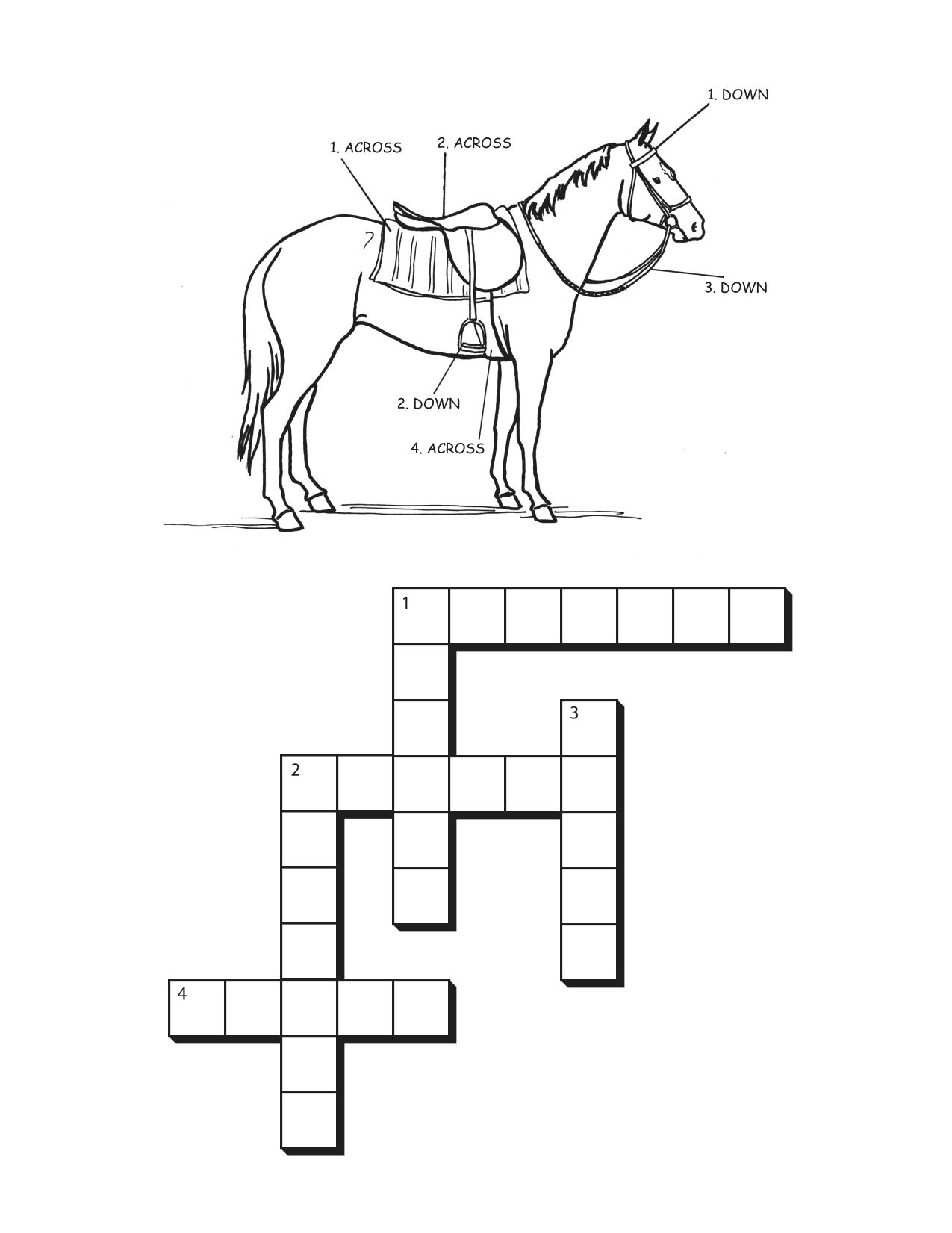 Printable Crossword Puzzles Horses Printable Crossword Puzzles