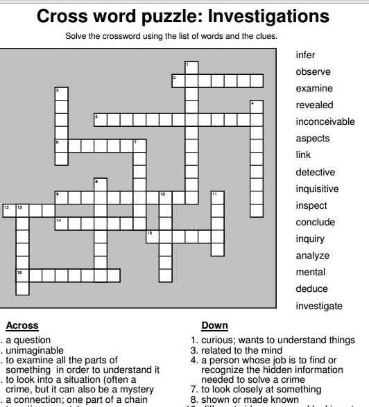 Printable Crossword Puzzles Practice Important Academic Vocabulary