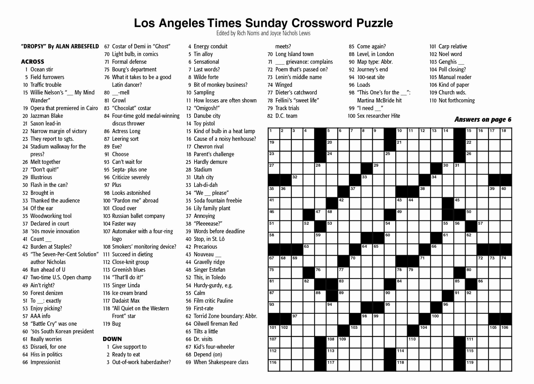 Printable Nyt Crossword Puzzles Free Printable Crossword Puzzles