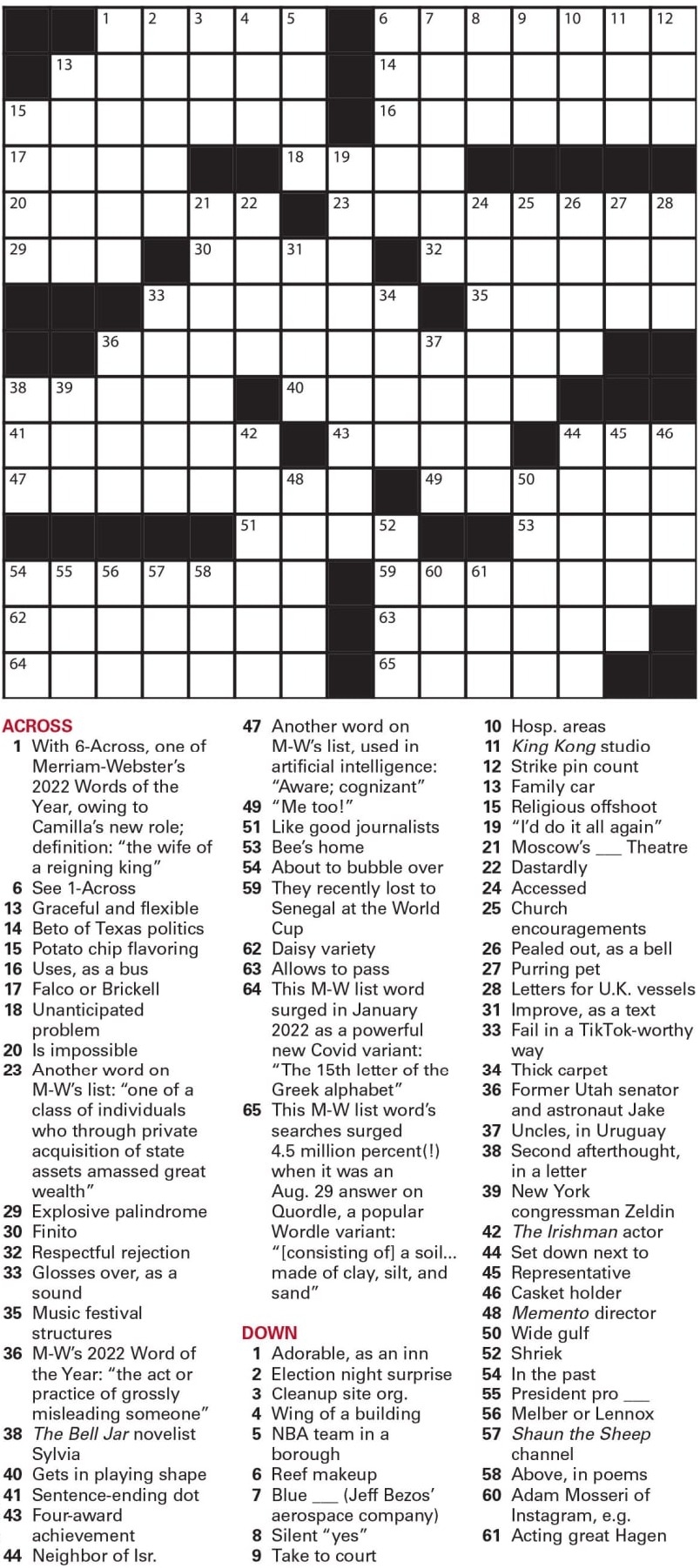 Printable Wall Street Journal Crossword Contest Printable JD