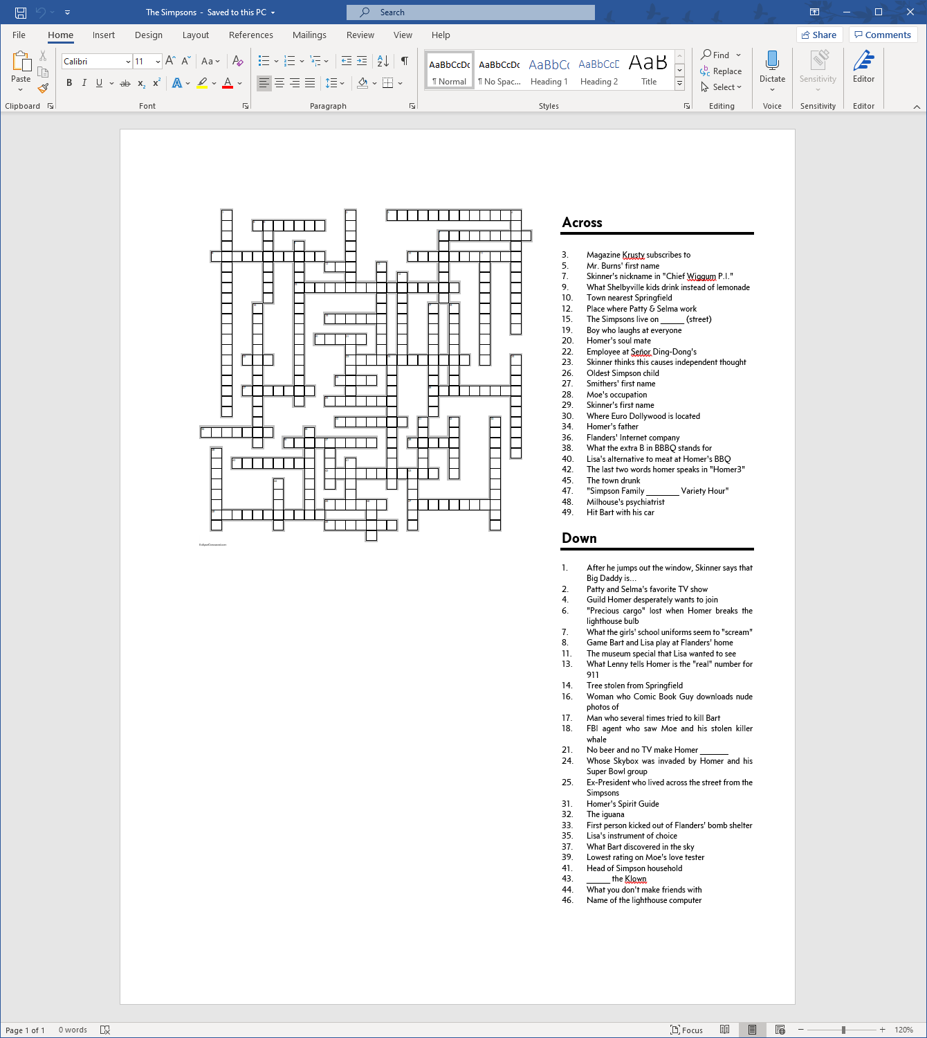 Publishing Your Crossword Puzzle With Microsoft Word EclipseCrossword