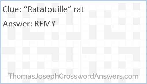  Ratatouille Rat Crossword Clue ThomasJosephCrosswordAnswers