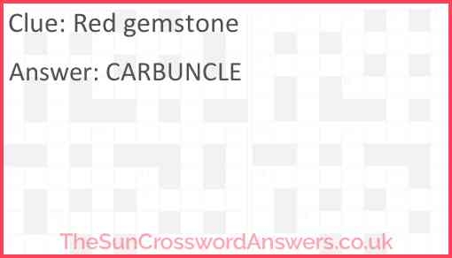 Red Gemstone Crossword Clue TheSunCrosswordAnswers co uk