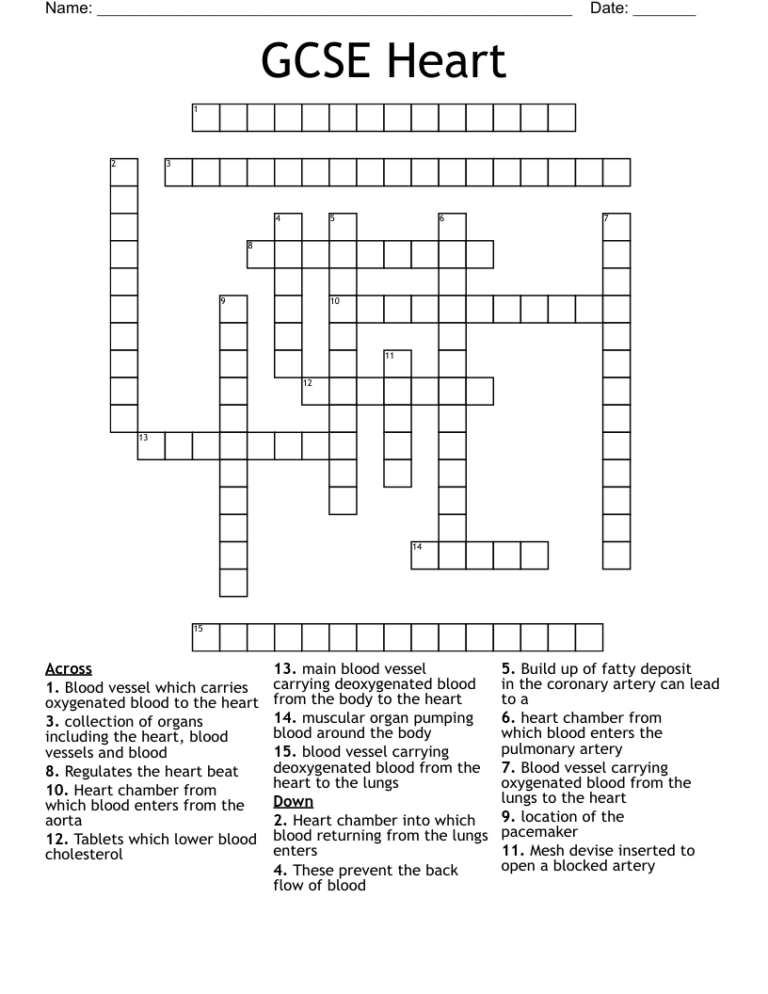 Relating To A Heart Chamber Crossword Promotoroleafblowers