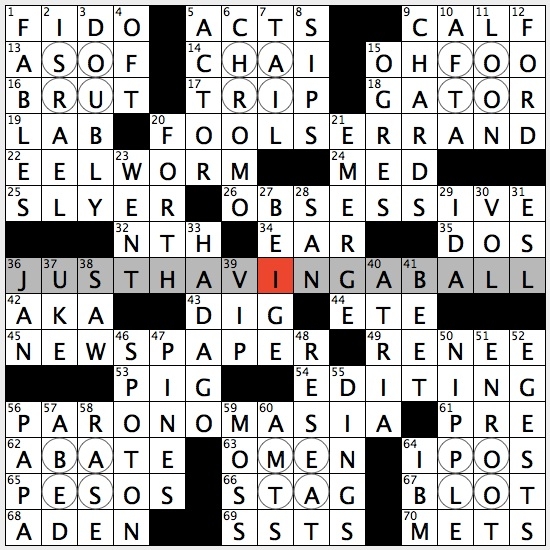 Rex Parker Does The NYT Crossword Puzzle Old Color Print Informally
