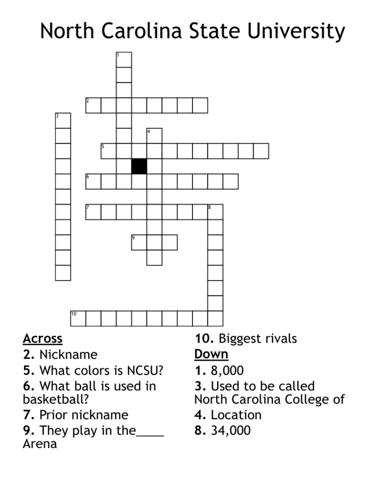 River State Park North Carolina Crossword