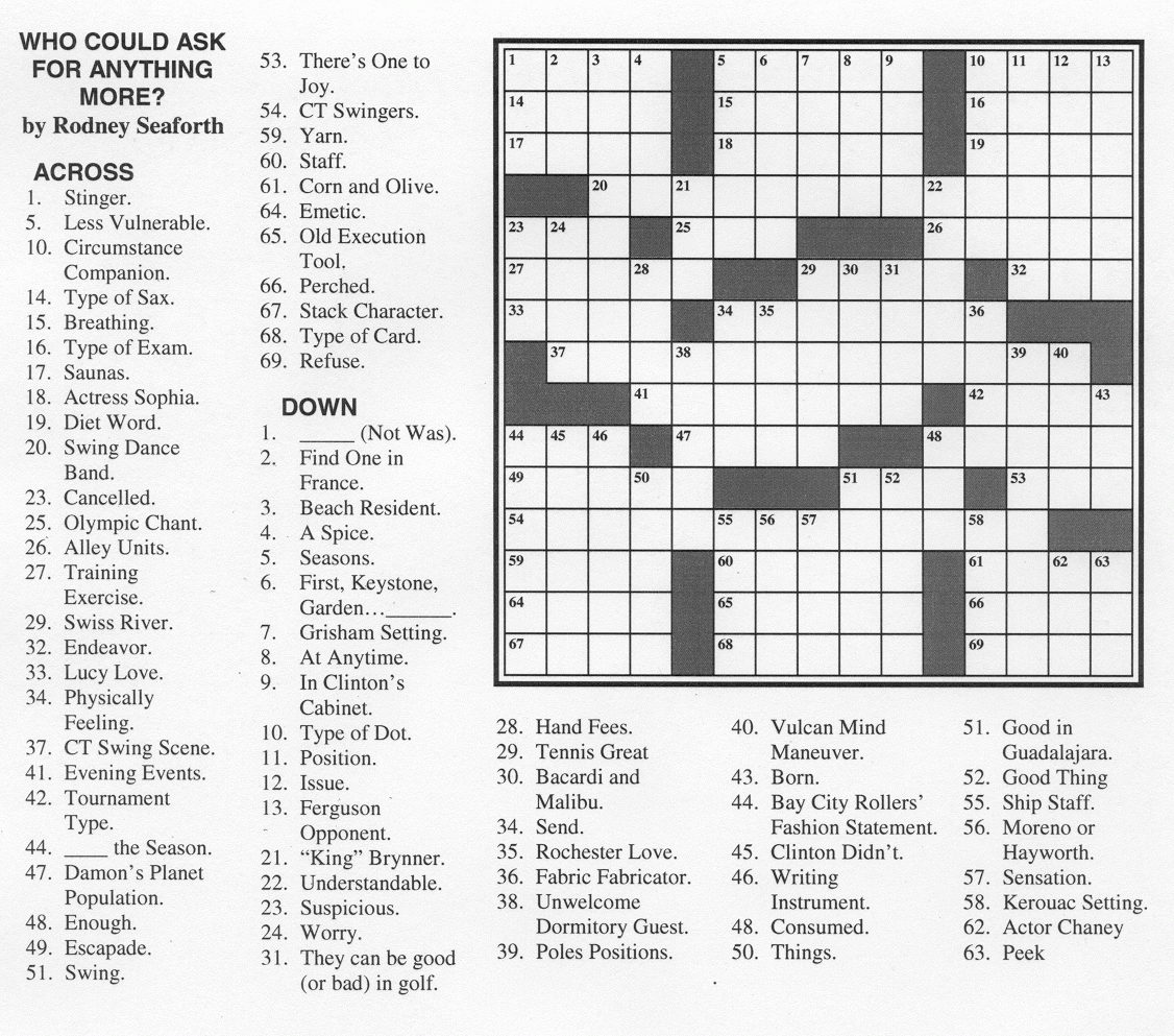 Rodney M Seaforth The Official Site Chicago Sun Times Crossword