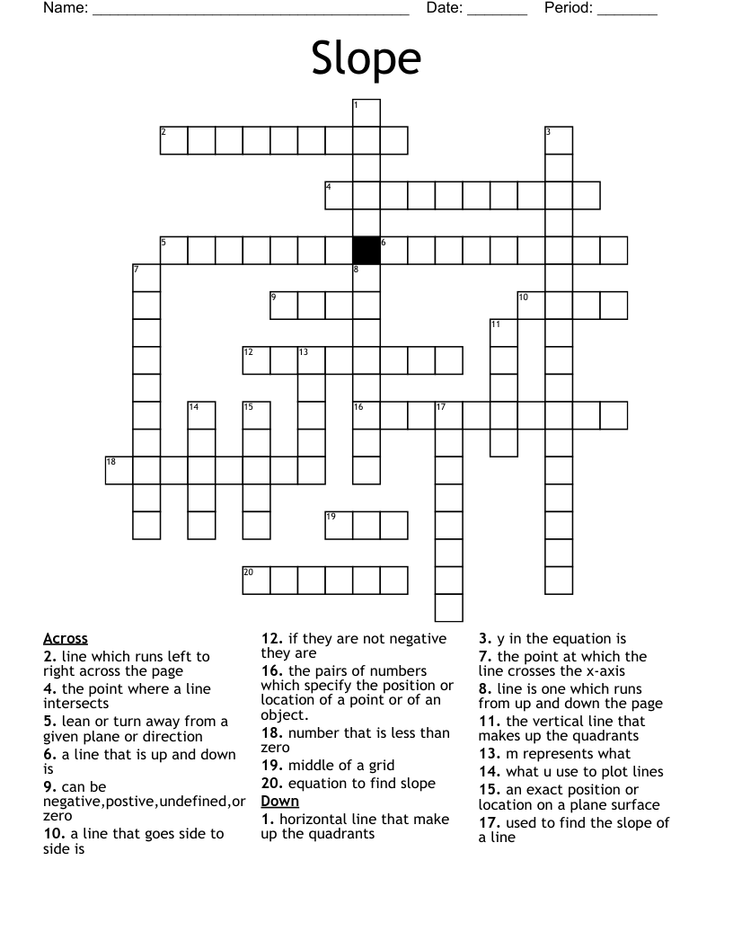 Slope Crossword WordMint